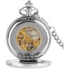 RELOJ BOLSILLO CUERDA ESF. BLAN DOBLE TAPA PLATA - Imagen 2