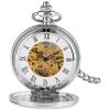 RELOJ BOLSILLO CUERDA ESF. BLAN DOBLE TAPA PLATA - Imagen 3