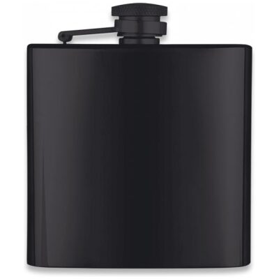 PETACA INOX  NEGRA 6 OZ