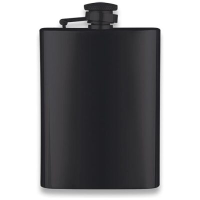 PETACA INOX NEGRA 8 OZ