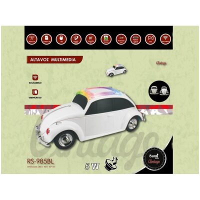 RADIO ALTAVOZ COCHE BEETLE VINTAGE BCO FM/BT/USB/T