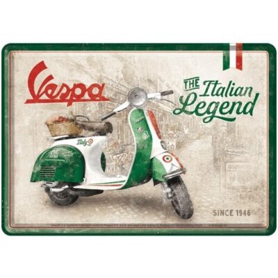 PLACA METAL VESPA 10X14 ITALIAN LEGEND