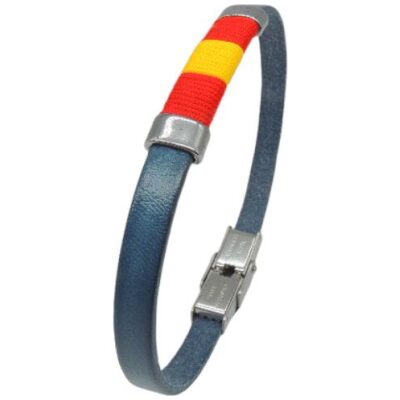 PULSERA I BANDERA ESPAÑA HILOS EN PIEL COL  SURT