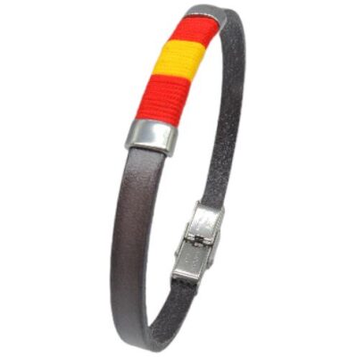 PULSERA I BANDERA ESPAÑA HILOS EN PIEL COL  SURT