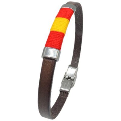 PULSERA I BANDERA ESPAÑA HILOS EN PIEL COL  SURT