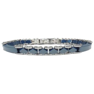 PULSERA I CERAMICA AZUL CON ACERO