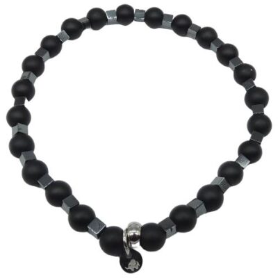 PULSERA I ELASTICA BOLAS NEGRAS CUBITOS NEGROS