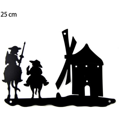 SILUETA ESCENA QUIJOTE CON MOLINO 25 cm