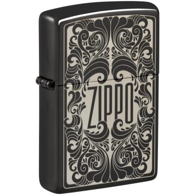 MECHERO ZIPPO NEGRO GRABADO REPUJADO LOGO