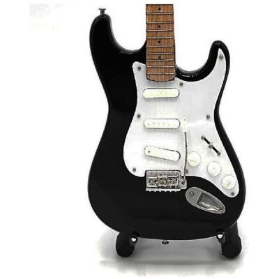 MINIATURA MUSICAL GUITARRA 24 CM NEGRA REPLICA 70´