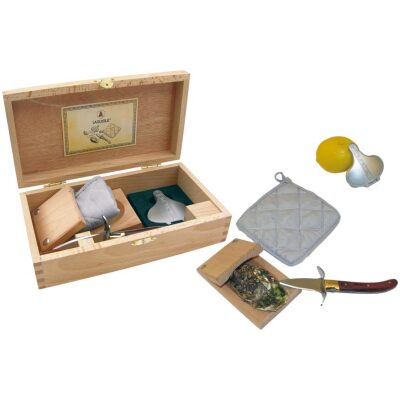 SET OSTRAS CAJA MADERA LAGUIOLE