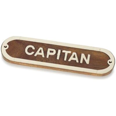 PLACA MADERA NAUTICA CAPITAN